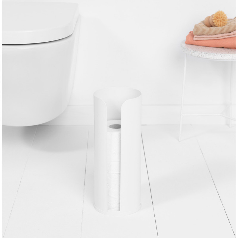 Suport hârtie igienică Brabantia ReNew 1003470, Triplu, Rezistent la coroziune, Alb