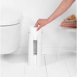 Suport hârtie igienică Brabantia ReNew 1003470, Triplu, Rezistent la coroziune, Alb