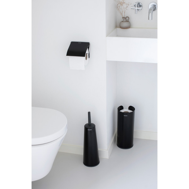 Set accesorii pentru toaletа Brabantia ReNew 1003476, 3 piese, Rezistent la coroziune, Negru mat