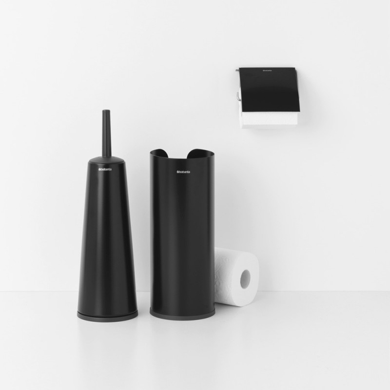 Set accesorii pentru toaletа Brabantia ReNew 1003476, 3 piese, Rezistent la coroziune, Negru mat