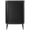 Cos de rufe Brabantia Bo 1004177, 2x45 L, Umplere fara deschidere, Orificii aerisire, Picioare reglabile, Negru