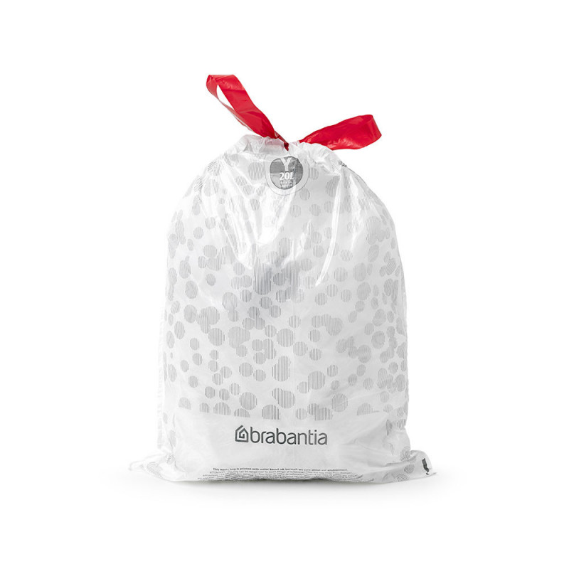 Saci de gunoi Brabantia PerfectFit NewIcon 1005490, dimensiune Y, 20 l, 40 buc, alb