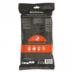 Saci de gunoi Brabantia PerfectFit NewIcon/Bo 1005582, Dimensiune X, 10-12 L, 40 buc, Alb