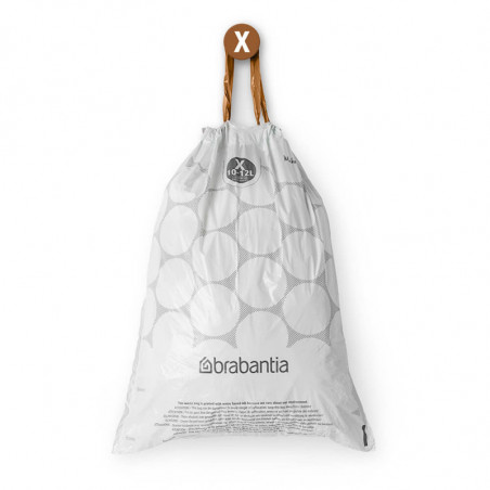 Saci de gunoi Brabantia PerfectFit NewIcon/Bo 1005582, Dimensiune X, 10-12 L, 40 buc, Alb