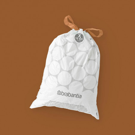 Saci de gunoi Brabantia PerfectFit NewIcon/Bo 1005582, Dimensiune X, 10-12 L, 40 buc, Alb
