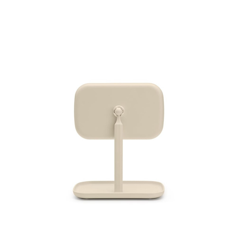 Oglinda cu suport pentru accesorii Brabantia ReNew 1006271, 28.3x20x12.6 cm, Baza antiderapanta, Reglabila la 360°, Bej
