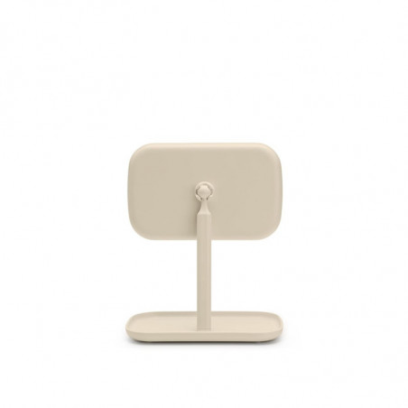 Oglinda cu suport pentru accesorii Brabantia ReNew 1006271, 28.3x20x12.6 cm, Baza antiderapanta, Reglabila la 360°, Bej