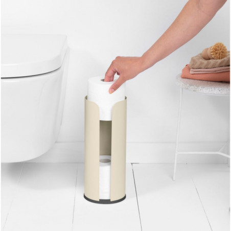 Suport hartie igienica Brabantia ReNew 1006274, Triplu, Rezistent la coroziune, Bej