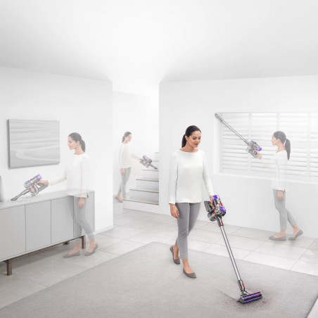 Aspirator vertical Dyson V8 Advanced 492636-01, 130AW, 540ml, 110000 rpm/min, Аutonomie pаnа la 40 min, HEPA, Argintiu