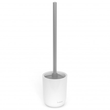 Perie de toaleta Trebonn 3025150, Cap rotativ la 360°, Alb/Gri