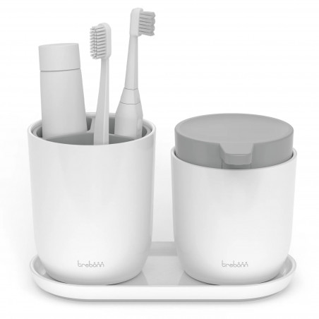 Organizator pentru baie Trebonn 3025140, Detasabil, Antiderapant, Alb/Gri