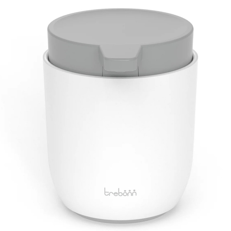 Dispenser sapun lichid Trebonn 3025120, 300 ml, 11x9x9 cm, Actiune prin apasare, Deschidere larga, Alb/Gri