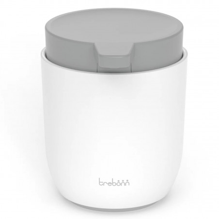 Dispenser sapun lichid Trebonn 3025120, 300 ml, 11x9x9 cm, Actiune prin apasare, Deschidere larga, Alb/Gri