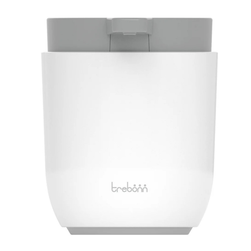 Dispenser sapun lichid Trebonn 3025120, 300 ml, 11x9x9 cm, Actiune prin apasare, Deschidere larga, Alb/Gri