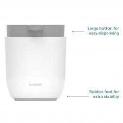 Dispenser sapun lichid Trebonn 3025120, 300 ml, 11x9x9 cm, Actiune prin apasare, Deschidere larga, Alb/Gri