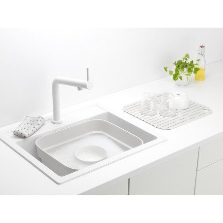 Vas de spălare și scurgere Brabantia 1003316, 16.1 x 37.4 x 34.4 cm, Sigur pentru vase cu strat antiaderent, Gri deschis