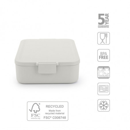 Cutie pentru alimente Brabantia Make&Take 1006289, 2 L, Inchidere etansa, Fara BPA, Gri deschis
