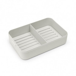 Cutie pentru alimente Brabantia Make&Take 1006292, 2 L, Cu separatoare, Inchidere etansa, Fara BPA, Gri deschis