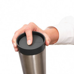 Cana thermos Brabantia Make&Take 1008489, 360 ml, Fara varsare, Argintiu/Negru