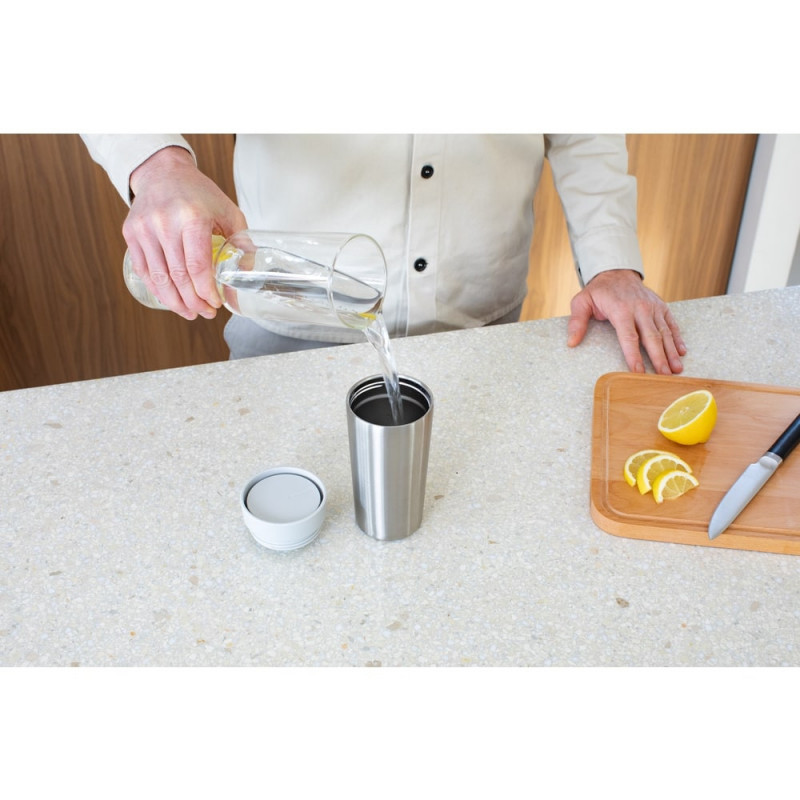 Cana thermos  Brabantia Make&Take 1008490, 360 ml, Fara varsare, Argintiu/Gri
