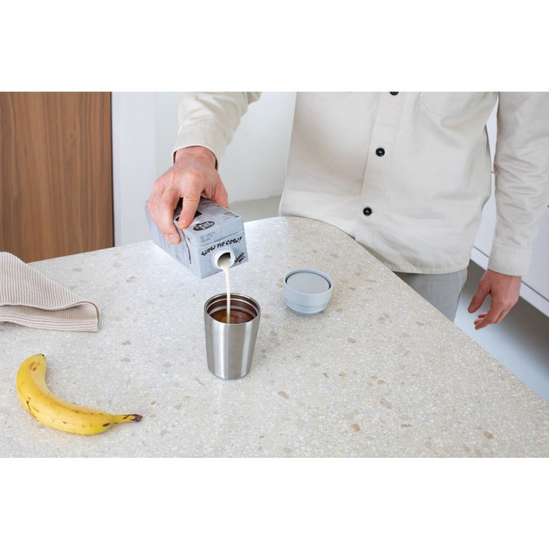 Cana thermos Brabantia Make&Take 1008492, 200 ml, Fara varsare, Fara BPA, Argintiu/Gri
