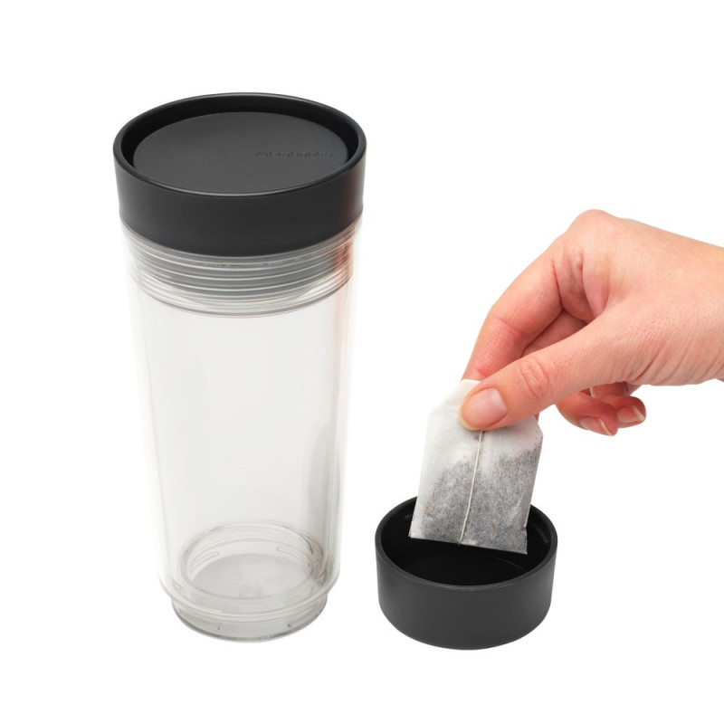 Termo pahar Brabantia Make&Take 1008493, 360 ml, Fara BPA, Gri inchis