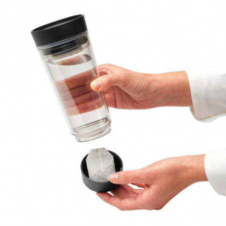 Termo pahar Brabantia Make&Take 1008493, 360 ml, Fara BPA, Gri inchis