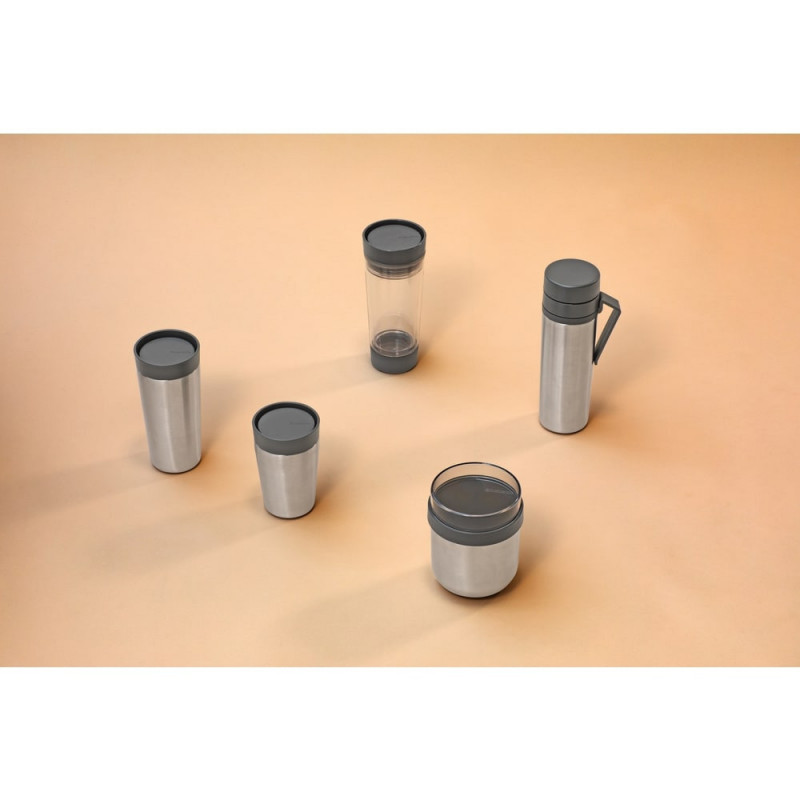 Termo pahar Brabantia Make&Take 1008493, 360 ml, Fara BPA, Gri inchis