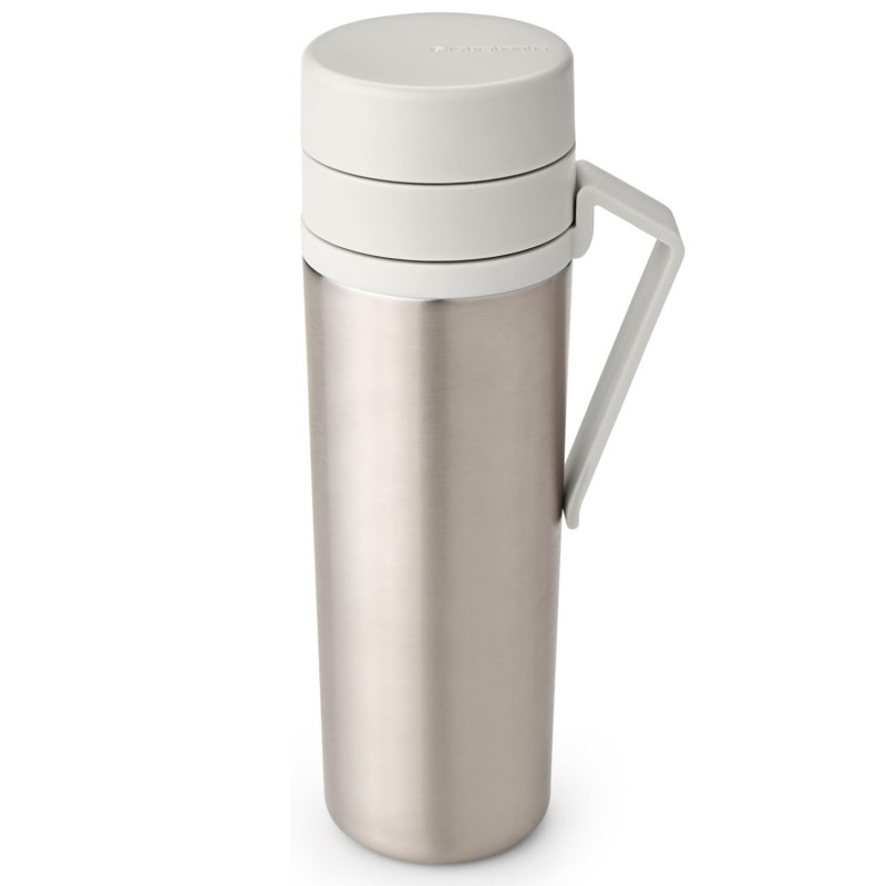 Sticla thermos Brabantia Make&Take 1008488, 500 ml, Perete dublu, Fara BPA, Argintiu/Gri deschis