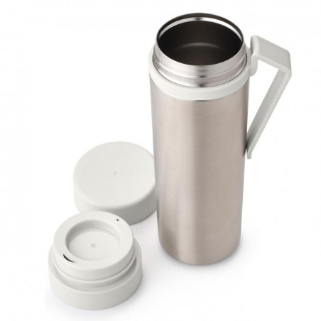 Sticla thermos Brabantia Make&Take 1008488, 500 ml, Perete dublu, Fara BPA, Argintiu/Gri deschis