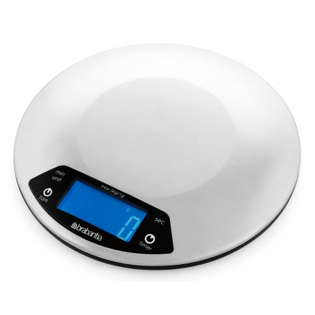 Brabantia Profile 646998, Până la 5 kg, 3 x AAA, TARA, afișaj digital, Inox/Mat