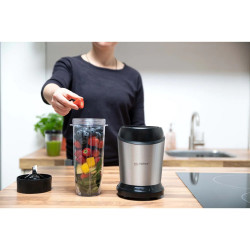 Alpina Nutrition Blender, 4 lame, 1200 W, recipient de 1 L, fără BPA, Inox/Negru