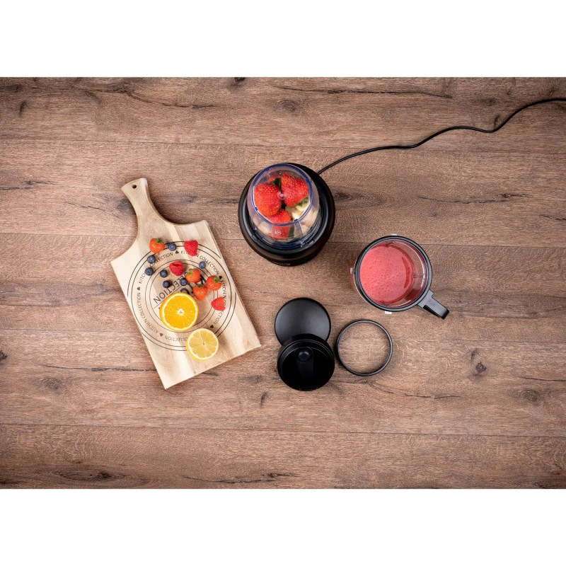 Alpina Nutrition Blender, 4 lame, 1200 W, recipient de 1 L, fără BPA, Inox/Negru