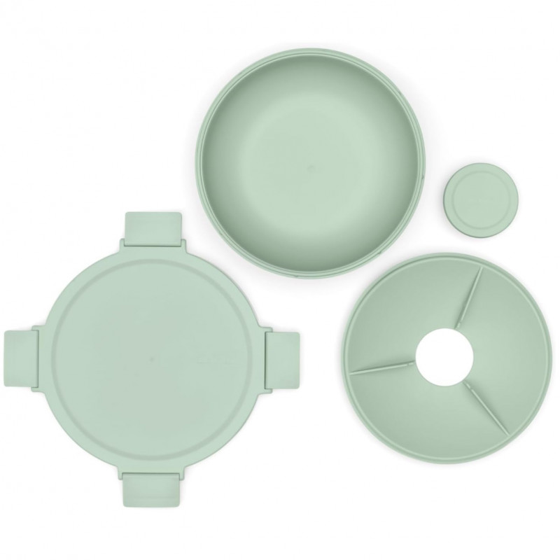 Salatiera Brabantia Make&Take 1006303, 1,3 L, Inchidere etansa, Recipient sos, Fara BPA, Verde deschis