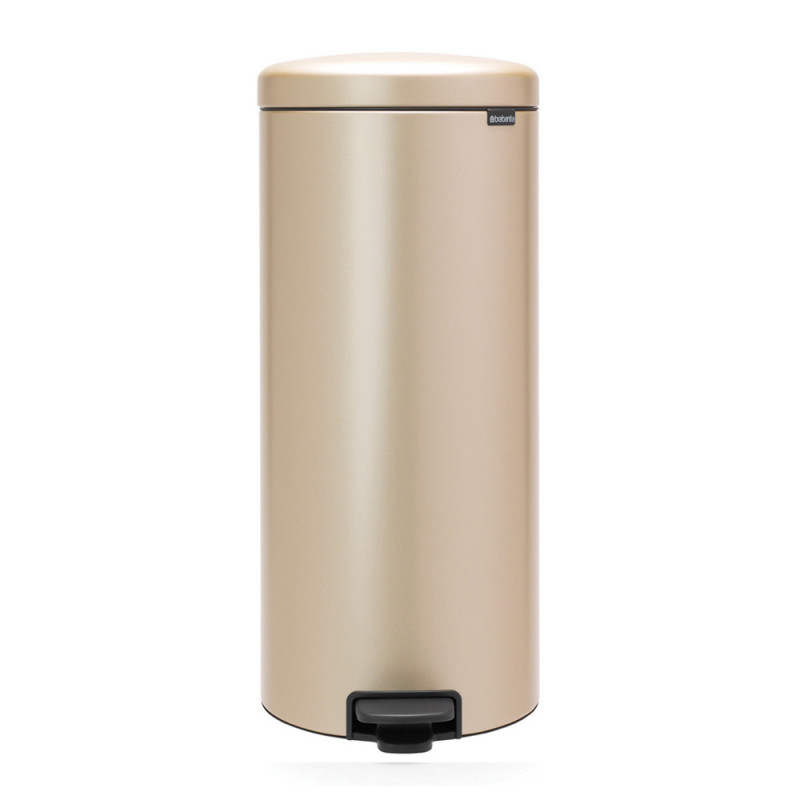 Cos de gunoi cu pedala Brabantia NewIcon 1003209, 30 L, Inchidere lina, Baza antiderapanta, Auriu metalic