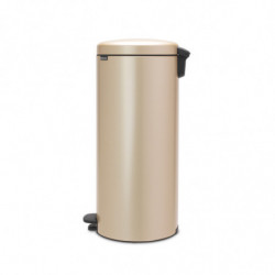 Cos de gunoi cu pedala Brabantia NewIcon 1003209, 30 L, Inchidere lina, Baza antiderapanta, Auriu metalic