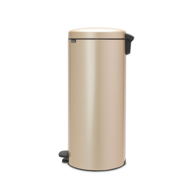 Cos de gunoi cu pedala Brabantia NewIcon 1003209, 30 L, Inchidere lina, Baza antiderapanta, Auriu metalic