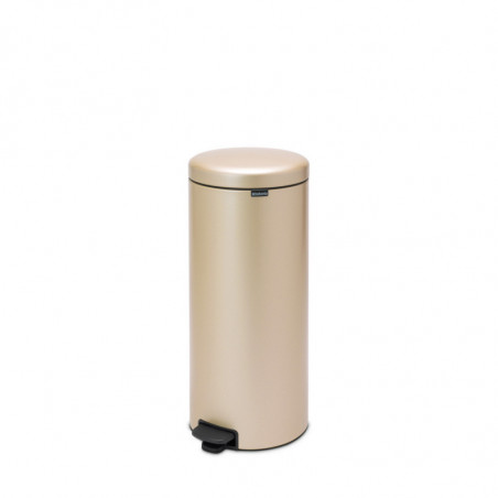 Cos de gunoi cu pedala Brabantia NewIcon 1003209, 30 L, Inchidere lina, Baza antiderapanta, Auriu metalic
