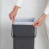 Cos de gunoi colectare selectiva Brabantia Sort&Go 1004140, 40 L, Maner, Montabil pe perete, Gri inchis