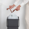 Cos de gunoi colectare selectiva Brabantia Sort&Go 1004140, 40 L, Maner, Montabil pe perete, Gri inchis