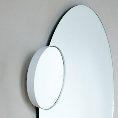 Oglindă de perete Brabantia MindSet Mineral 1005691, 5x mărire, Suport magnetic, Rezistent la coroziune, Acoperire minerală, Alb