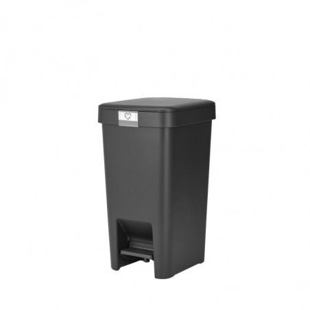 Coș cu pedală Brabantia StepUp 1008476, 10 L, Materiale ecologice, Deschidere mare, Gri închis