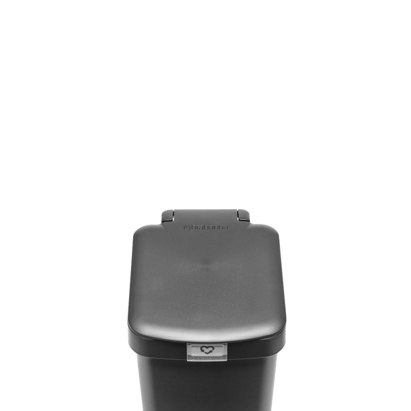 Coș cu pedală Brabantia StepUp 1008476, 10 L, Materiale ecologice, Deschidere mare, Gri închis