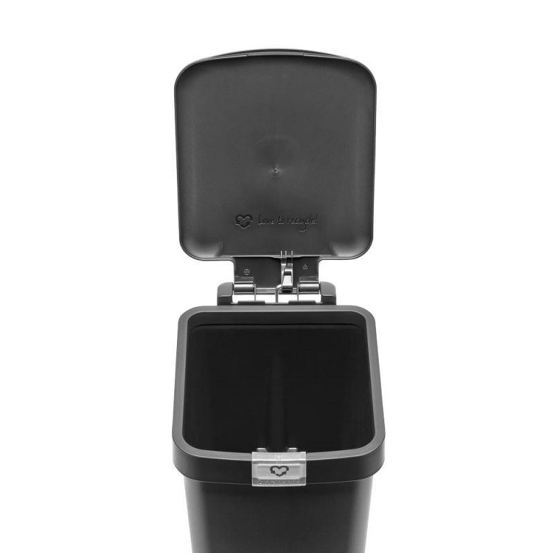 Coș cu pedală Brabantia StepUp 1008476, 10 L, Materiale ecologice, Deschidere mare, Gri închis