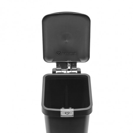 Coș cu pedală Brabantia StepUp 1008476, 10 L, Materiale ecologice, Deschidere mare, Gri închis