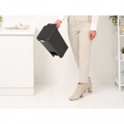 Coș cu pedală Brabantia StepUp 1008476, 10 L, Materiale ecologice, Deschidere mare, Gri închis