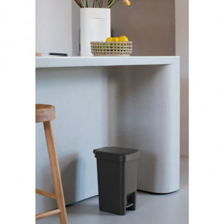 Coș cu pedală Brabantia StepUp 1008476, 10 L, Materiale ecologice, Deschidere mare, Gri închis