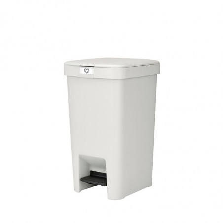 Coș cu pedală Brabantia StepUp 1008480, 16 L, Materiale ecologice, Deschidere mare, Gri deschis