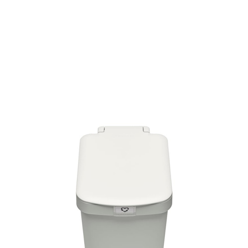 Coș cu pedală Brabantia StepUp 1008480, 16 L, Materiale ecologice, Deschidere mare, Gri deschis