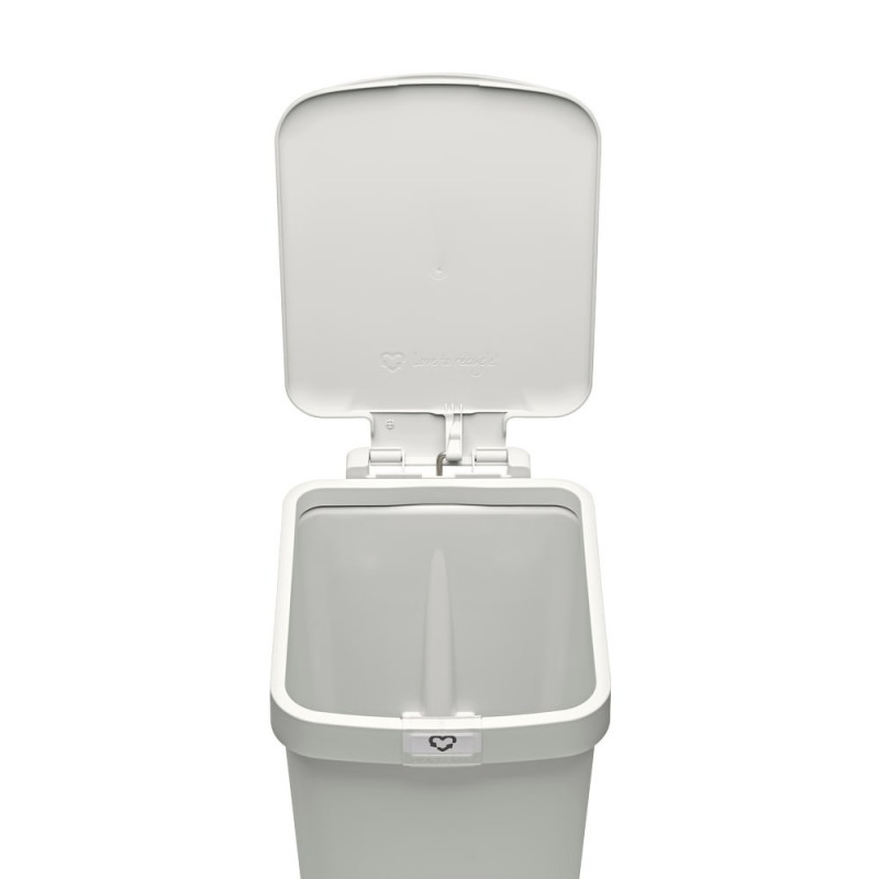 Coș cu pedală Brabantia StepUp 1008480, 16 L, Materiale ecologice, Deschidere mare, Gri deschis